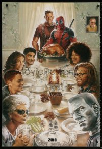 9r564 DEADPOOL 2 style A teaser DS 1sh 2018 wacky parody art of Norman Rockwell's Freedom from Want!