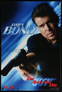 9r577 DIE ANOTHER DAY teaser 1sh 2002 Pierce Brosnan as James Bond 007 pointing silenced pistol!