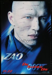 9r574 DIE ANOTHER DAY teaser 1sh 2002 James Bond 007, close-up image of scarred Rick Yune as Zao!