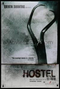 9r656 HOSTEL int'l teaser DS 1sh 2005 Jay Hernandez, creepy image from Eli Roth gore-fest!