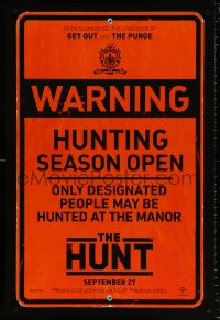 9r662 HUNT teaser DS 1sh 2019 warning, only designated people may be hunted at the manor, shelved!