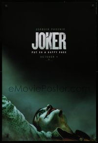9r696 JOKER teaser DS 1sh 2019 Joaquin Phoenix as the DC Comics villain, put on a happy face!