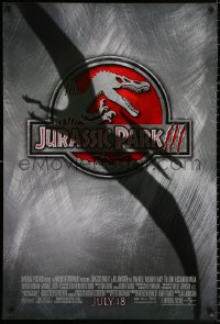 9r700 JURASSIC PARK 3 advance DS 1sh 2001 cool red logo with Spinosaurus under Pterodactyl shadow!