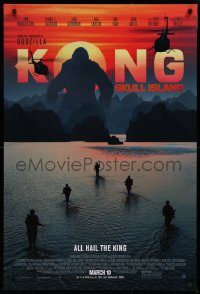 9r712 KONG: SKULL ISLAND advance DS 1sh 2017 Samuel Jackson, Hiddleston, the huge ape and soldiers!