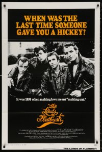 9r739 LORDS OF FLATBUSH int'l 1sh 1974 cool portrait of Fonzie, Rocky, & Perry as greasers in leather