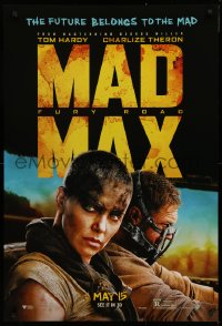 9r745 MAD MAX: FURY ROAD teaser DS 1sh 2015 great cast image of Tom Hardy, Charlize Theron!
