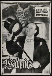 9r002 MAHIR 27x39 Turkish magic poster 1970s image of magician w/white-tipped cane and top hat!