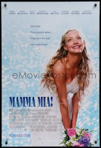 9r752 MAMMA MIA! 2-sided advance 1sh 2008 sexy Amanda Seyfried, all credits are in Latin!