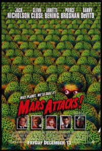 9r756 MARS ATTACKS! int'l advance 1sh 1996 directed by Tim Burton, great image of brainy aliens!