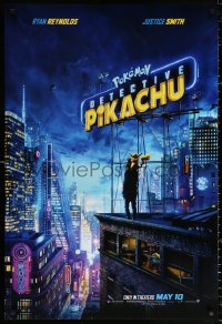 9r821 POKEMON: DETECTIVE PIKACHU teaser DS 1sh 2019 May 10 style, Reynolds as the voice of Pikachu!