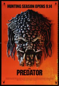 9r823 PREDATOR style C int'l advance DS 1sh 2018 great creepy close-up of mask made of human skulls!