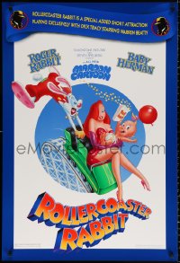9r853 ROLLERCOASTER RABBIT DS 1sh 1990 Steven Spielberg cartoon, Roger, sexy Jessica & Baby Herman!