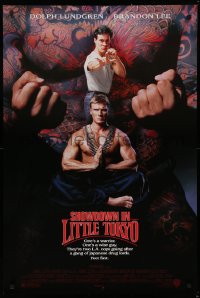 9r869 SHOWDOWN IN LITTLE TOKYO DS 1sh 1991 Dolph Lundgren, Brandon Lee, kung fu!