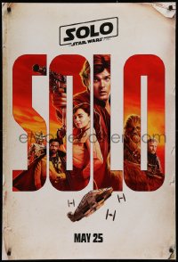 9r884 SOLO teaser DS 1sh 2018 A Star Wars Story, Ehrenreich, Clarke, Harrelson, art of top cast!