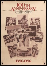 9r308 100TH ANNIVERSARY CONEY ISLAND 17x24 special poster 1986 the destination over the years!