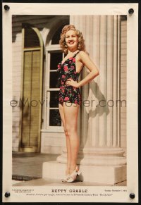 9r322 BETTY GRABLE 10x15 special poster 1943 portrait of the beautiful star from Pin-Up Girl!