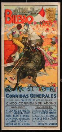 9r323 BILBAO 1935 8x16 Spanish special poster 1935 Roberto Domingo bullfighting artwork!