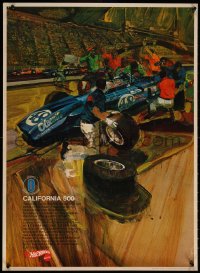 9r325 CALIFORNIA 500 21x29 special poster 1970 cool art of open wheel race cars in pit by Boyle!
