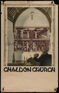 9r326 CHALDON CHURCH 25x40 English special poster 1931 Frederick Charles Herrick art!
