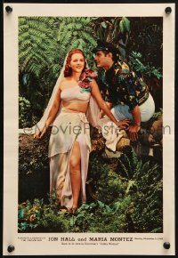 9r330 COBRA WOMAN 10x15 special poster 1944 full-length sexy Maria Montez, plus Jon Hall!