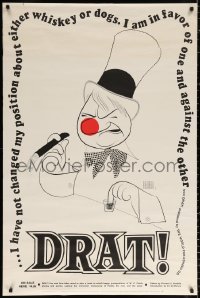 9r245 DRAT 30x45 advertising poster 1968 W.C. Fields view on life in his own words, Hirschfeld art!