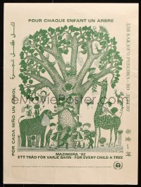 9r338 FOR EVERY CHILD A TREE 15x20 Swedish special poster 1982 intricate art of tree and children!