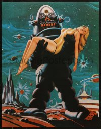9r341 FORBIDDEN PLANET 2-sided 17x22 special poster 1970s full-length Leslie Nielsen & sexy Anne Francis!