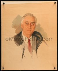 9r342 FRANKLIN D. ROOSEVELT 16x20 special poster 1950s wonderful portrait with detailed art!