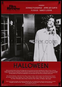 9r347 HALLOWEEN 24x34 English special poster R2000 Michael Meyers stares at Annie on phone!