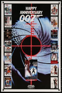 9r169 HAPPY ANNIVERSARY 007 tv poster 1987 25 years of James Bond, cool image of many 007 posters!