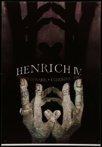 9r144 HENRICH IV 26x38 Slovak stage poster 1984 shadow puppets by Cestmir Pechr!