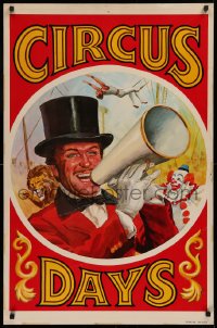 9r251 KRAFT CIRCUS DAYS 2-sided ringmaster style 25x38 advertising poster 1960s product promotion!