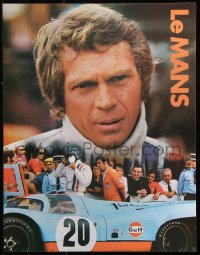 9r350 LE MANS 17x22 special poster 1971 Gulf Oil, close up of race car driver Steve McQueen!