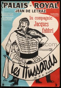 9r153 LES HUSSARDS 16x23 French stage poster 1950s Pierre-Aristide Breal play, different!