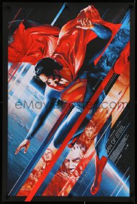 9r093 MAN OF STEEL 24x36 art print 2013 Superman, Cavill in title role by Martin Ansin!