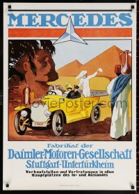 9r358 MERCEDES-BENZ 24x33 German special poster 1980s art of 1930s model in Egypt from 1920 print!