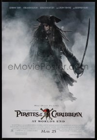 9r371 PIRATES OF THE CARIBBEAN: AT WORLD'S END 2-sided 19x27 special poster 2007 Johnny Depp & cast