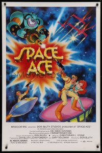 9r382 SPACE ACE 27x41 special poster 1983 Don Bluth animated interactive laserdisc arcade game!