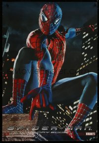 9r384 SPIDER-MAN 27x40 special poster 2002 Maguire crouching on building, Marvel, Hershey's, rare!
