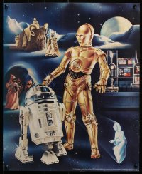9r386 STAR WARS 19x23 special poster 1978 Goldammer art, the droids, Leia, Procter & Gamble tie-in!