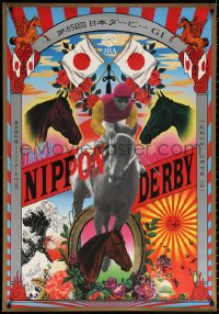 9r389 TADANORI YOKOO 28x41 Japanese special poster 1998 the 65th Nippon Derby, horse racing image!