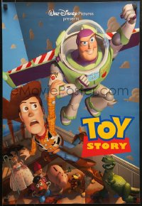 9r393 TOY STORY 19x27 special poster 1995 Disney & Pixar cartoon, images of Buzz, Woody & cast!