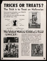 9r396 UNICEF 17x22 special poster 1970s United Nations Children's Fund, tricks or treats?