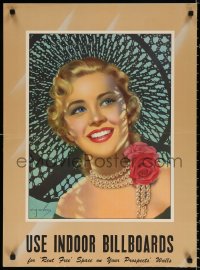 9r409 USE INDOOR BILLBOARDS 22x30 special poster 1950s sexy smiling woman by Billy Devorss!