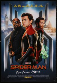 9r893 SPIDER-MAN: FAR FROM HOME int'l advance DS 1sh 2019 Marvel Comics, Tom Holland in title role!