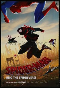 9r892 SPIDER-MAN INTO THE SPIDER-VERSE teaser DS 1sh 2018 Nicolas Cage in title role, top cast!