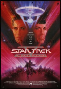 9r905 STAR TREK V 1sh 1989 The Final Frontier, art of William Shatner & Leonard Nimoy by Bob Peak!