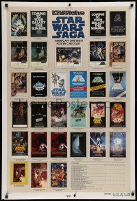9r913 STAR WARS CHECKLIST 2-sided Kilian 1sh 1985 many great images of all the U.S. posters, info!