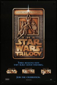 9r914 STAR WARS TRILOGY 1sh 1997 George Lucas, Empire Strikes Back, Return of the Jedi!