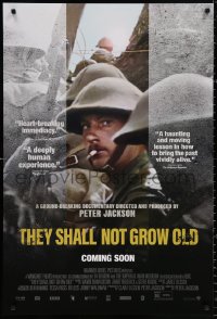 9r936 THEY SHALL NOT GROW OLD advance DS 1sh 2019 Peter Jackson, restored footage from WWI!